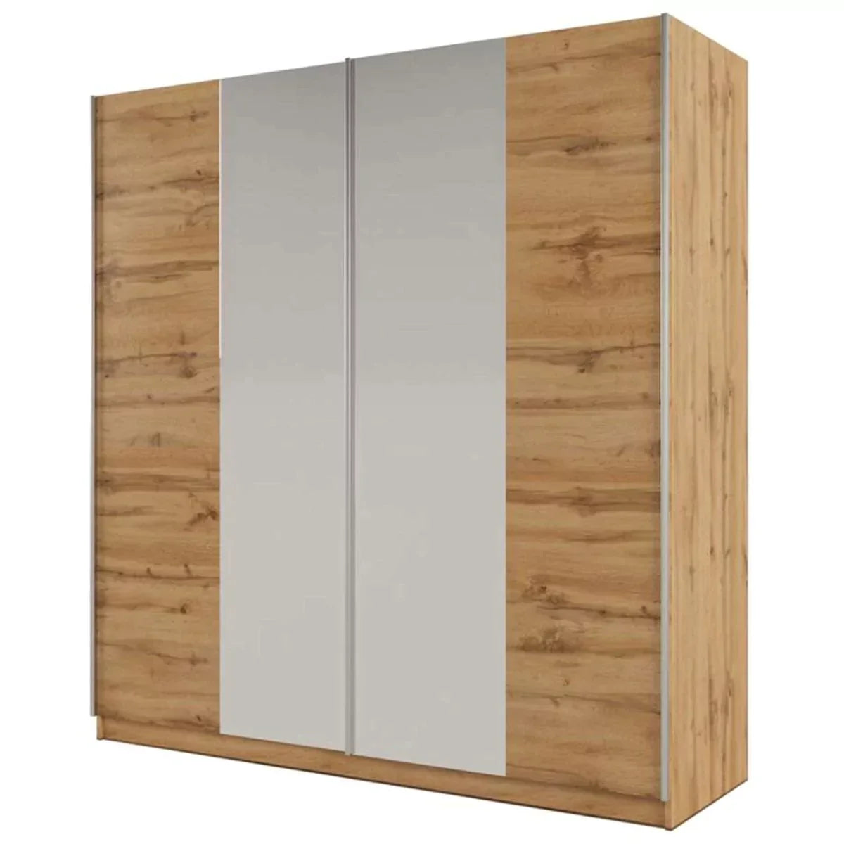 Lothian 2 Sliding Door 200cm Wardrobe with Mirror - White