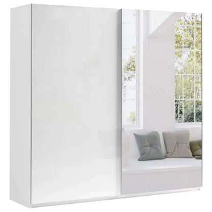 Morocco 2 Sliding Door Mirror High Gloss Wardrobe - 150cm