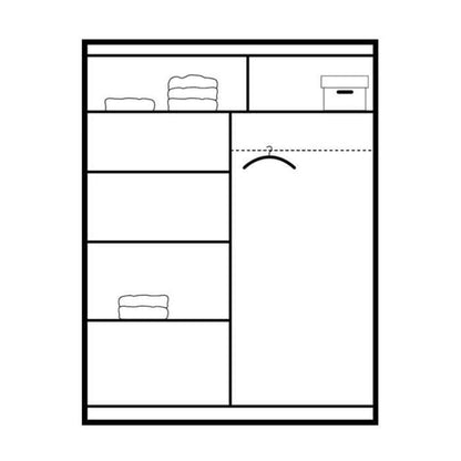 Broadland Sliding Door 150cm Wardrobe with Mirror - White, Black, Sonoma