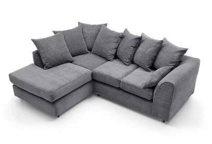 Jill Jumbo Corner Sofa - Grey-Left Facing