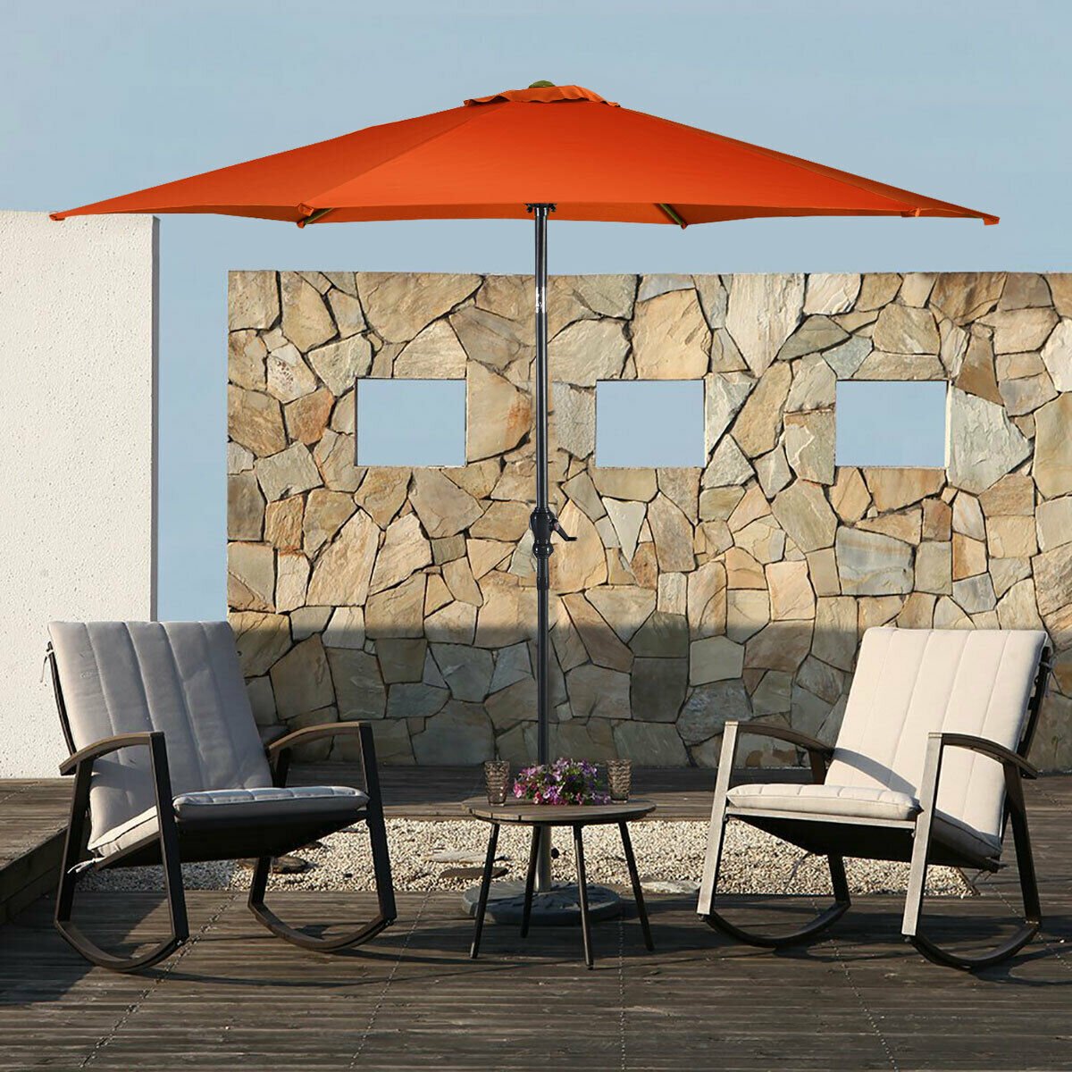 2.7m Garden Parasol with Crank-Orange