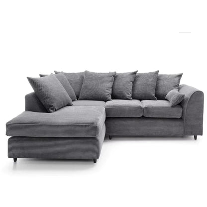 Jumbo Cord Grey Corner Sofa