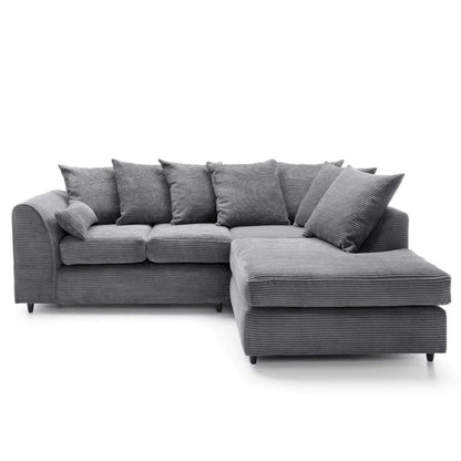 Jumbo Cord Grey Corner Sofa