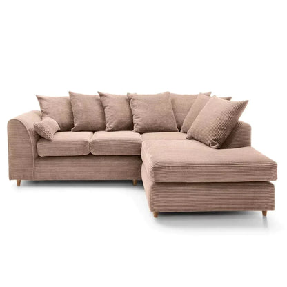 Jumbo Cord Brown Corner Sofa