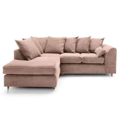 Jumbo Cord Brown Corner Sofa