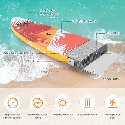 11FT Inflatable Stand Up Paddle Board Adjustable Non-Slip Deck