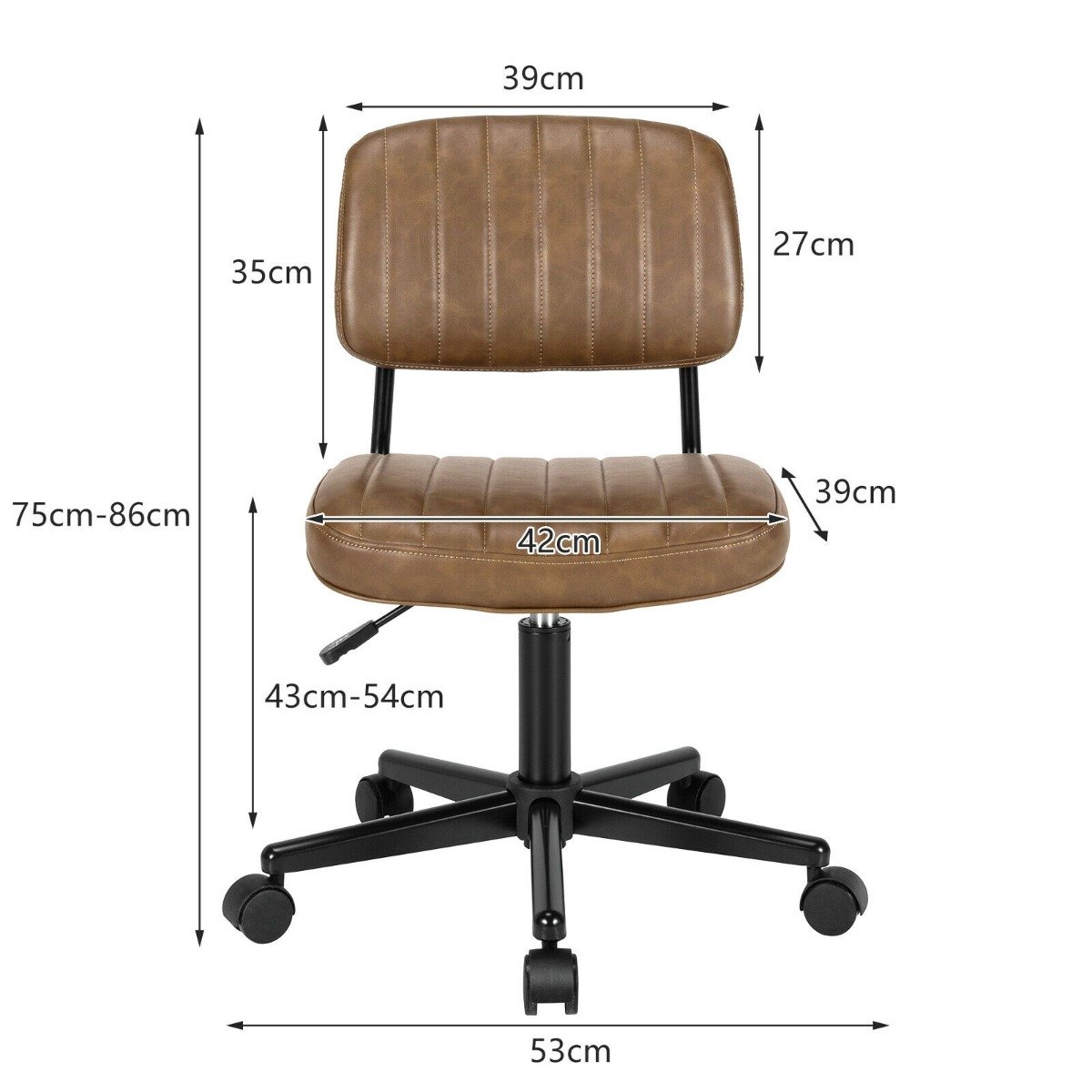 Regulowany, ergonomiczny fotel wypoczynkowy ze skóry PU – brązowy