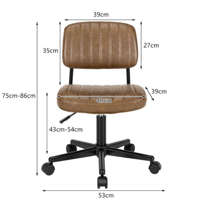 Regulowany, ergonomiczny fotel wypoczynkowy ze skóry PU – brązowy
