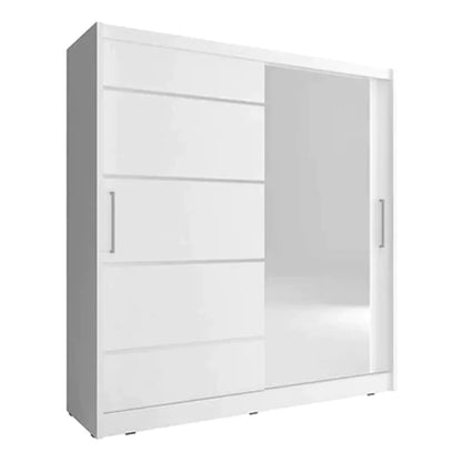 Splendor I Alu Sliding Door Wardrobe 200cm - White Matt