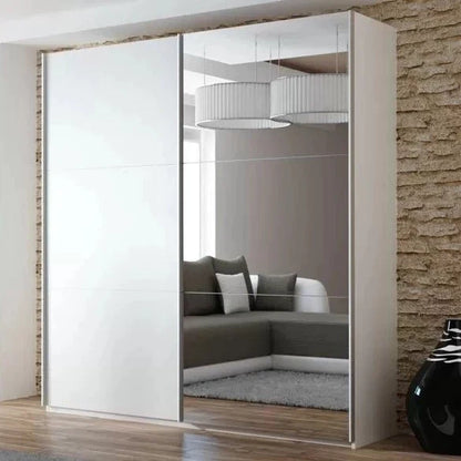 Lisa 2 Sliding Door Mirror Wardrobe White, Black, Grey