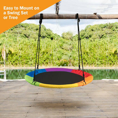 Adjustable Flying Saucer Tree Swing with Multiple Functions for Kids