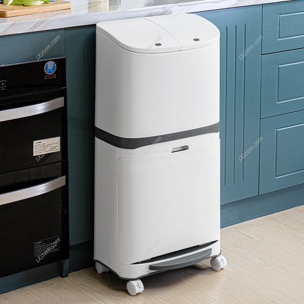 48L Plastic Step On Multi-Compartments Rubbish & Recycling Bin