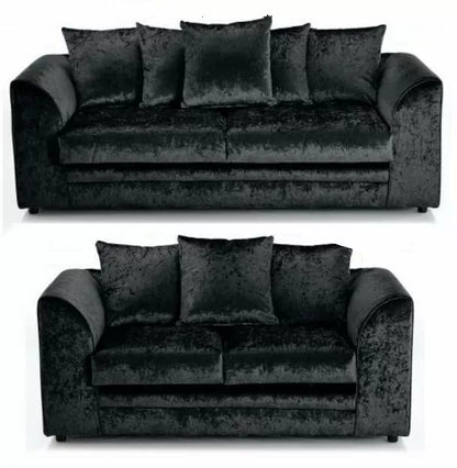 Arabia Crushed Velvet 2 Seater Sofa - Black