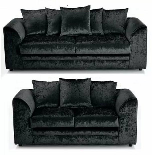 Arabia Crushed Velvet 3 Seater and 2 Seater Sofa Set