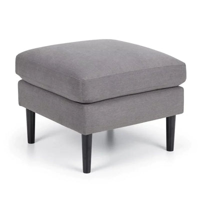 Monza Upholstered Linen Fabric Ottoman Seat- Grey