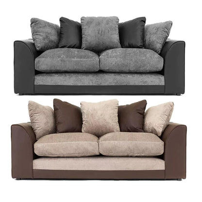 Dylan Chenille Fabric 2 Seater Sofa - Black Grey