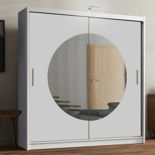 Moon 2 Sliding Door Wardrobe White, Grey, Black - 150cm and 203cm