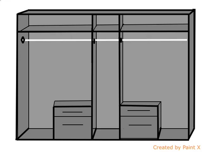 FLOCK 5 Door Mirrored Wardrobe White 225cm