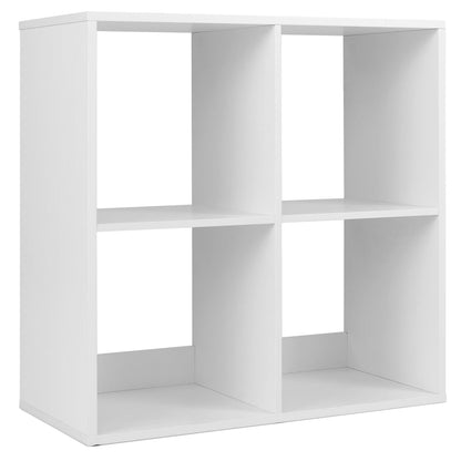 4-Cube Bookcase Home 2-tier Bookshelf with Anti-toppling Kit-White