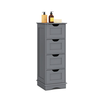 4-Drawer Bathroom Cabinet Narrow Floor Standing Cabinet-Grey