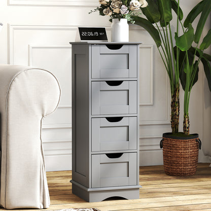 4-Drawer Bathroom Cabinet Narrow Floor Standing Cabinet-Grey