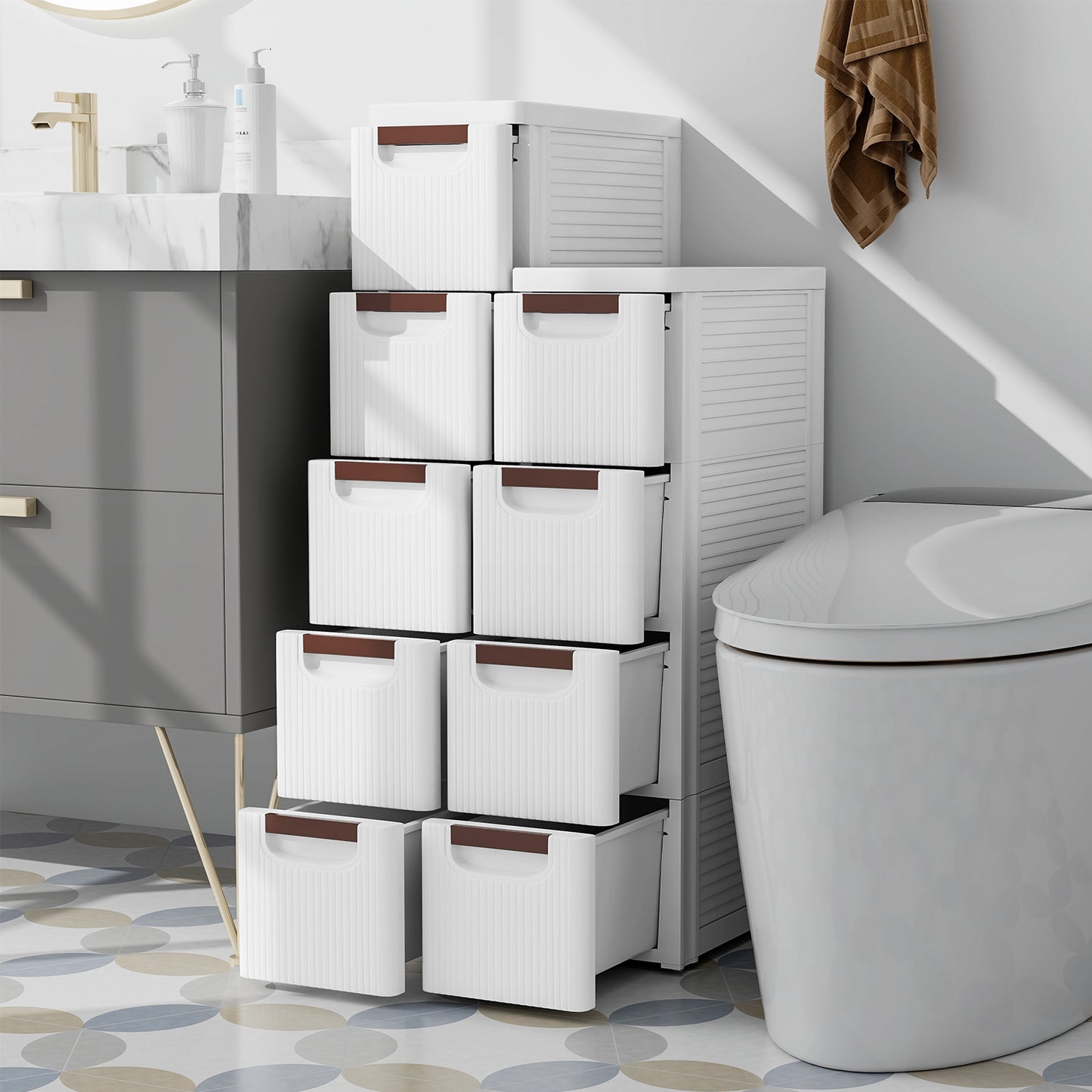 3/4/5/6-Drawer Narrow Storage Cabinet for Small Space-4-Tier