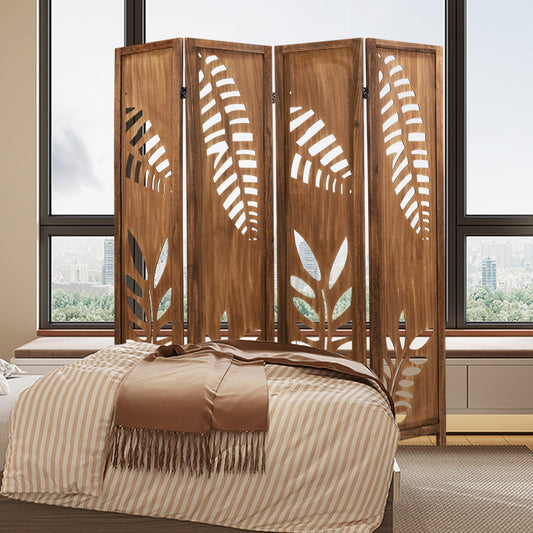 4/6 Panel 170cm Folding Room Divider with Double Action Metal Hinges-4-Panel