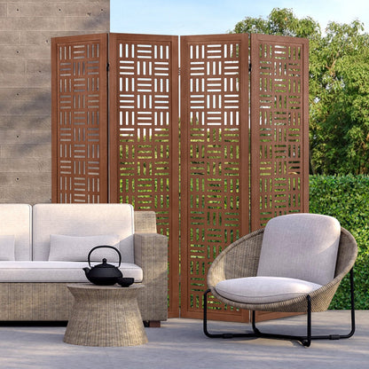 4/6 Panel Room Divider with Double Action Metal Hinges-4-Panel