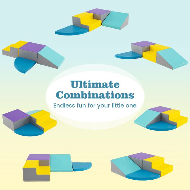 4 pcs. Foam building blocks for romping &amp; climbing giant building blocks large building blocks blue + purple