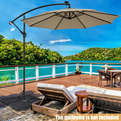 4 Pieces Portable Square Outdoor Umbrella Base with Handle