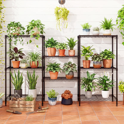 3/4/5/6-Tier Wire Shelving Unit Adjustable Metal Storage Shelves with V-shaped Shelving Rack-4-Tier-S