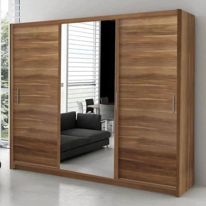 Monaco Mirrored Sliding Door Wardrobe - Black, White, Wenge, Oak, Walnut