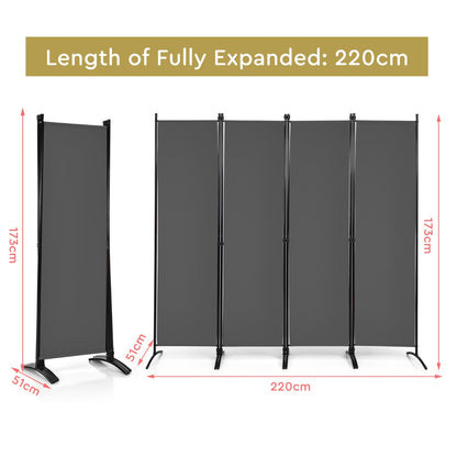 4 Panel Wall Privacy Screen Protector for Home-Grey