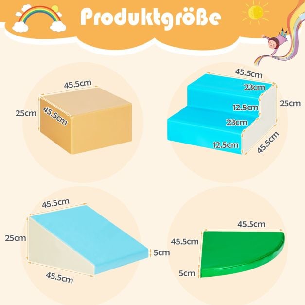 4 Pieces Indoor Toddler Playtime Corner Climber Play Set-Blue