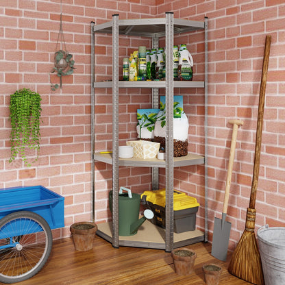 4-Tier Corner Shelving Unit 720KG Heavy Duty for Warehouse Pantry Shed and Kitchen-Silver