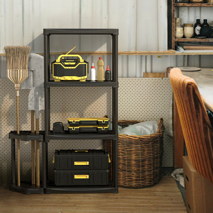 4-Tier Garage Shelving with Tool Organizer and Stable Bottom Base