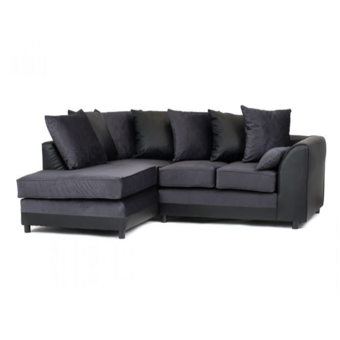 Dylan Velvet Corner Sofa - Dual Toned