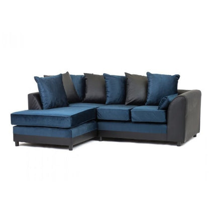 Dylan Velvet Corner Sofa - Dual Toned