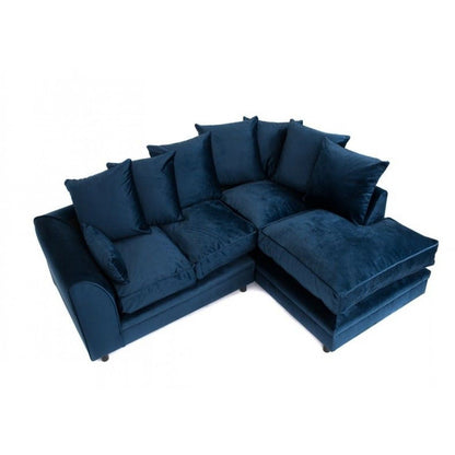 Chicago Velvet Corner Sofa - Dark Blue