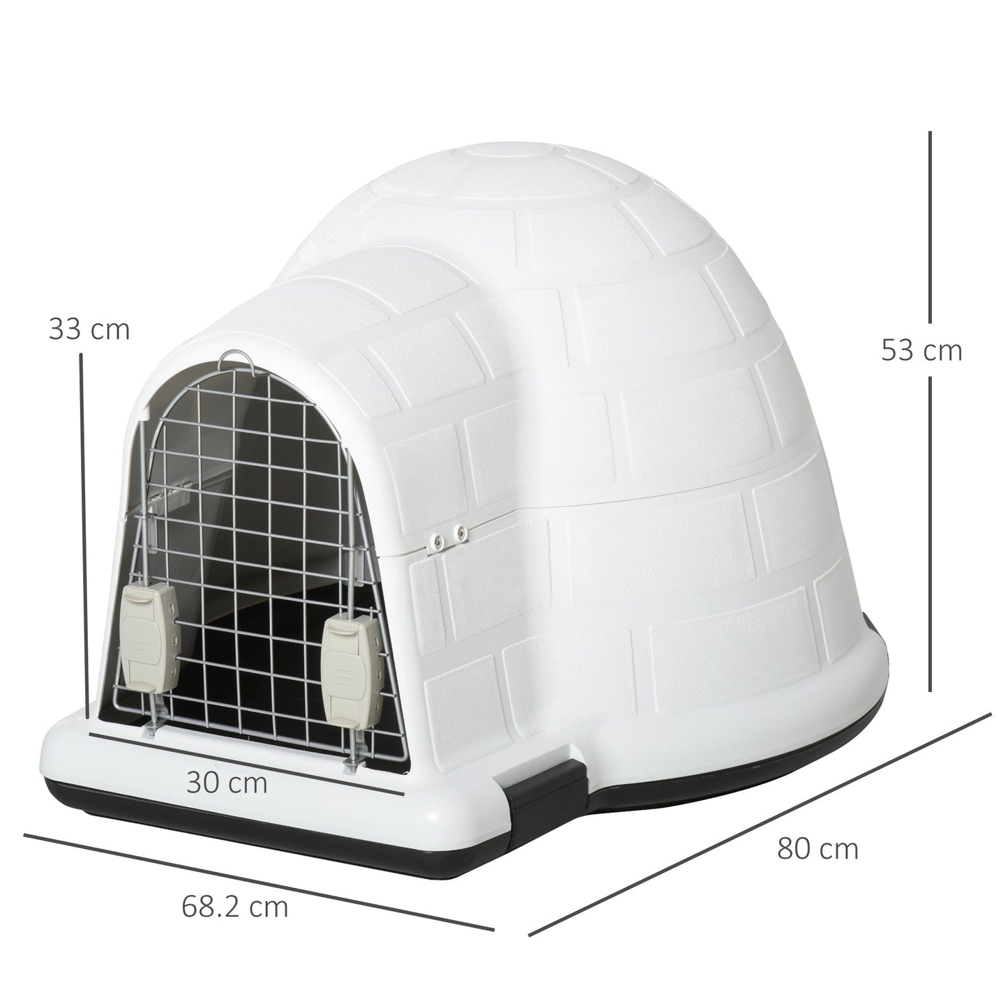 PawHut Plastic Igloo Dog House Puppy Kennel Pet Shelter w/ Windows for Small Sized Dogs