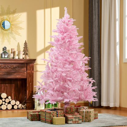 6FT Pop-up Artificial Christmas Tree Holiday Xmas Holiday Tree Decoration with Automatic Open for Home Party, Pink