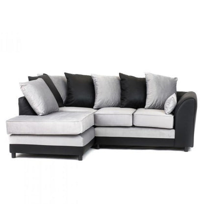 Dylan Velvet Corner Sofa - Dual Toned