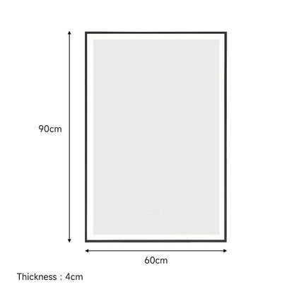 Rectangular 50x70cm Anti-fog Bathroom Vanity Mirror with Touch Lighting