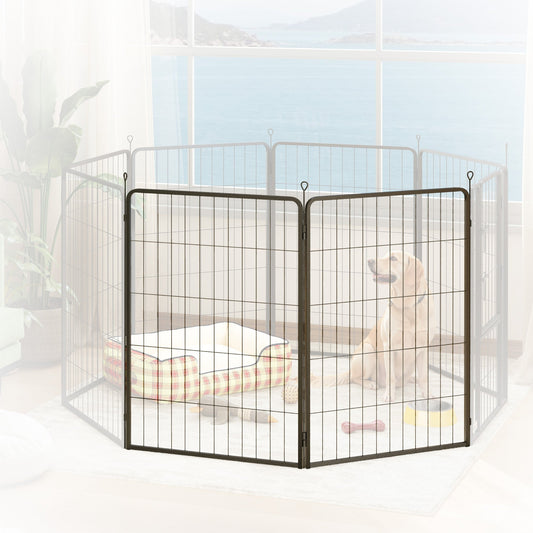 PawHut Two-Piece Dog Pen Expansion Pack for Large Dogs, 100cm Tall Animal Pen with Three Connecting Stakes