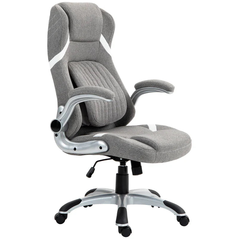 Vinsetto Linen-Look Office Chair, with Adjustable Height and Tension - Grey