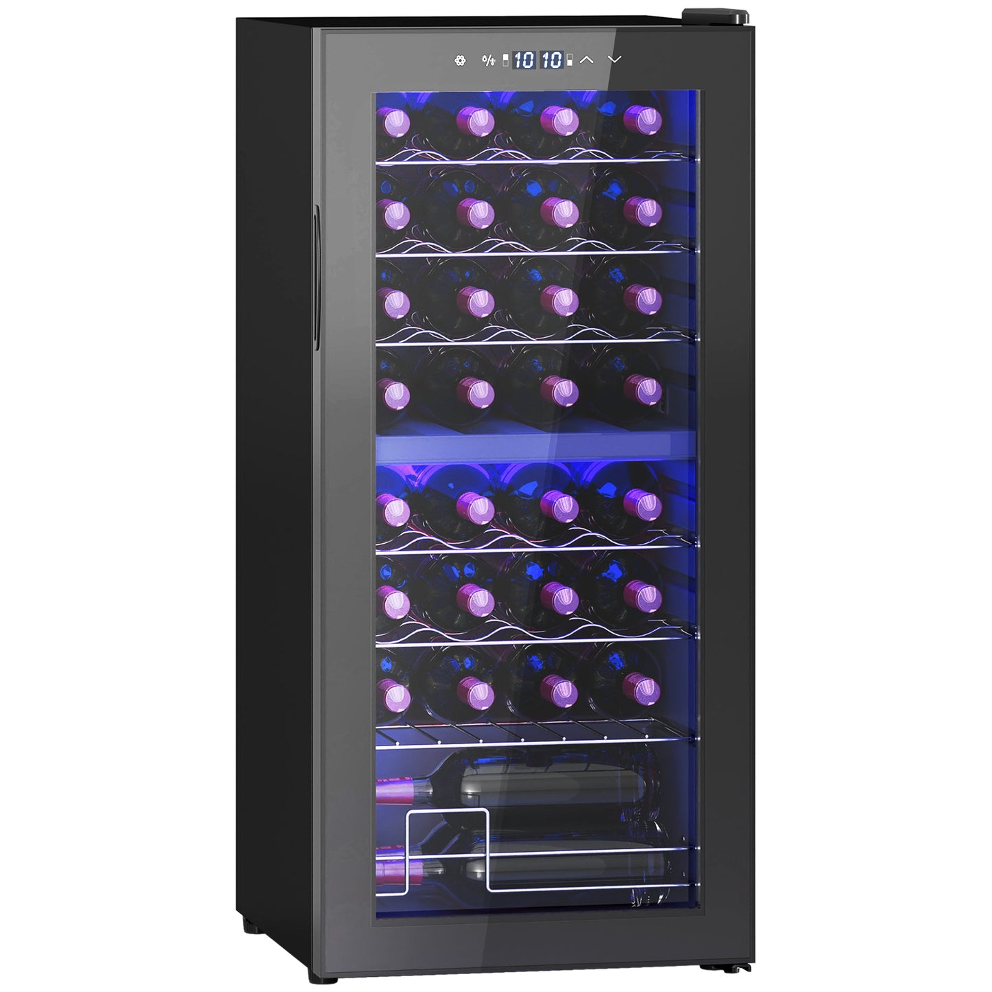 HOMCOM 32 Bottle Dual Zone 5-18â„ƒ Wine Fridge - Black