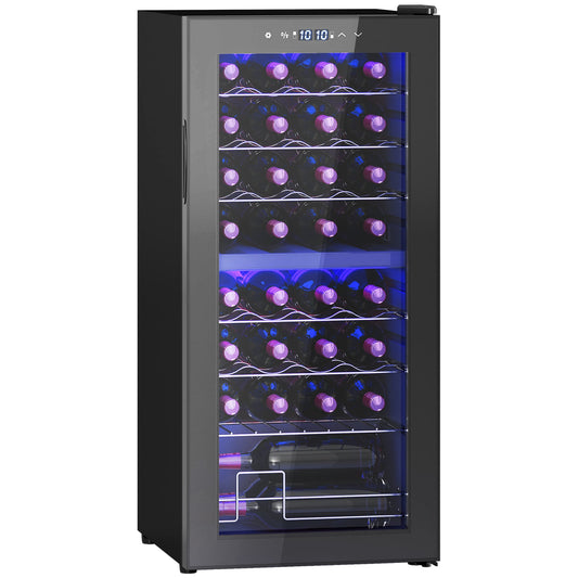 HOMCOM 32 Bottle Dual Zone 5-18â„ƒ Wine Fridge - Black