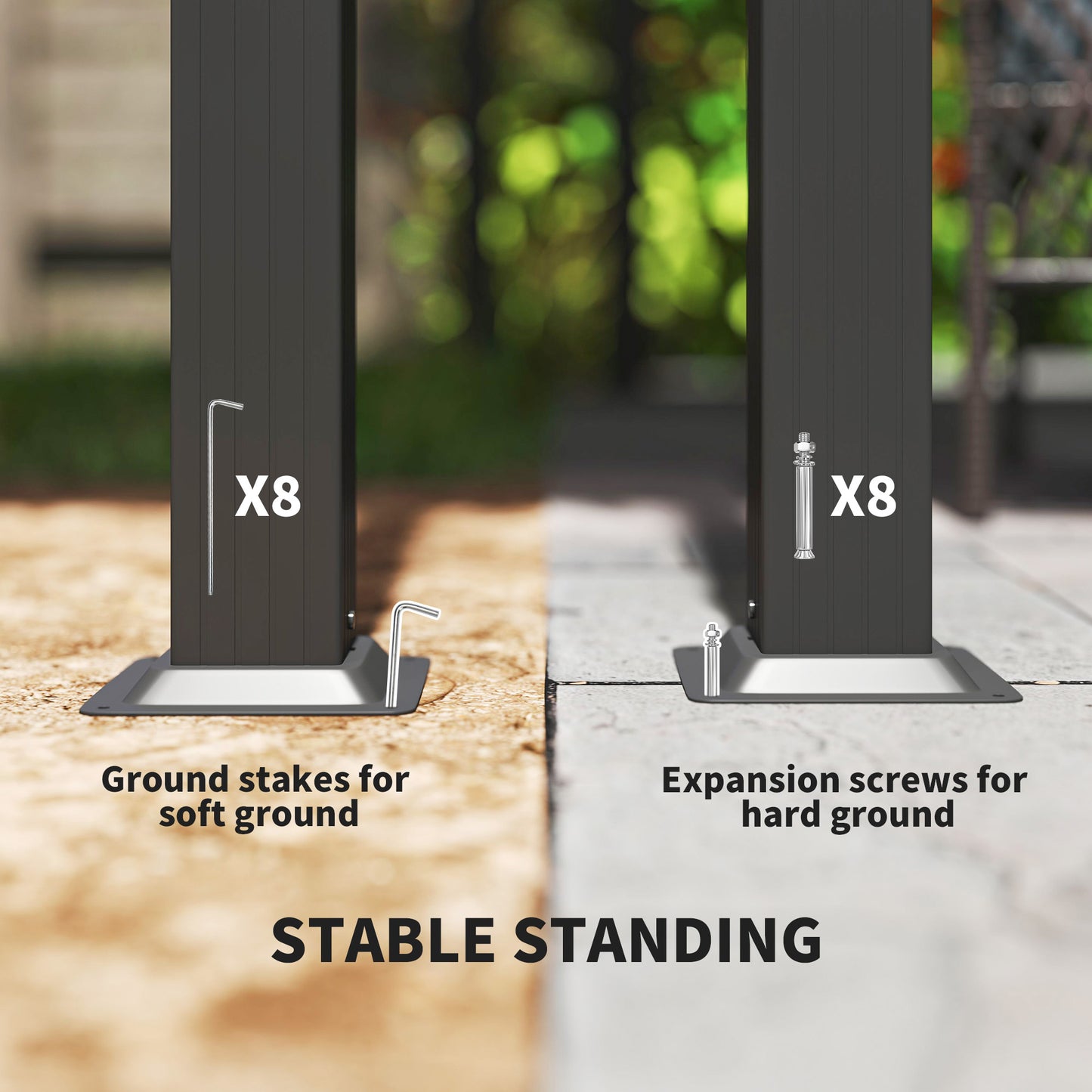 Pergola aluminiowa Outsunny 3 x 3 m z rozsuwanym dachem – szara/khaki