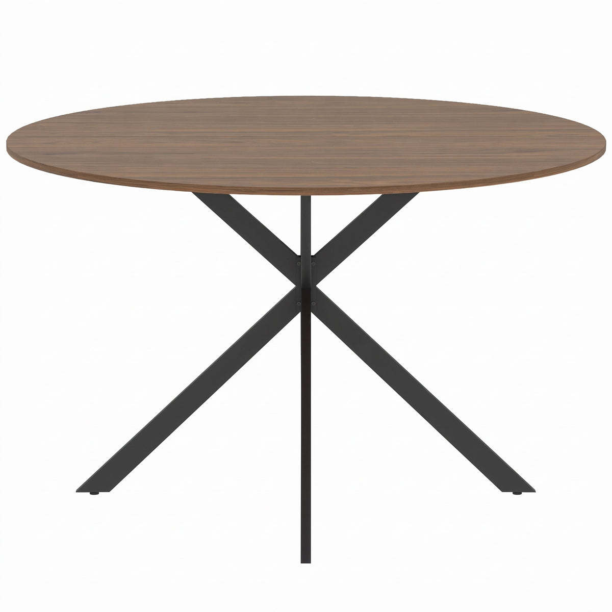 HOMCOM Dining Table for 4, 120 cm Industrial Kitchen Table with Wood Effect Tabletop and Steel Legs, Brown