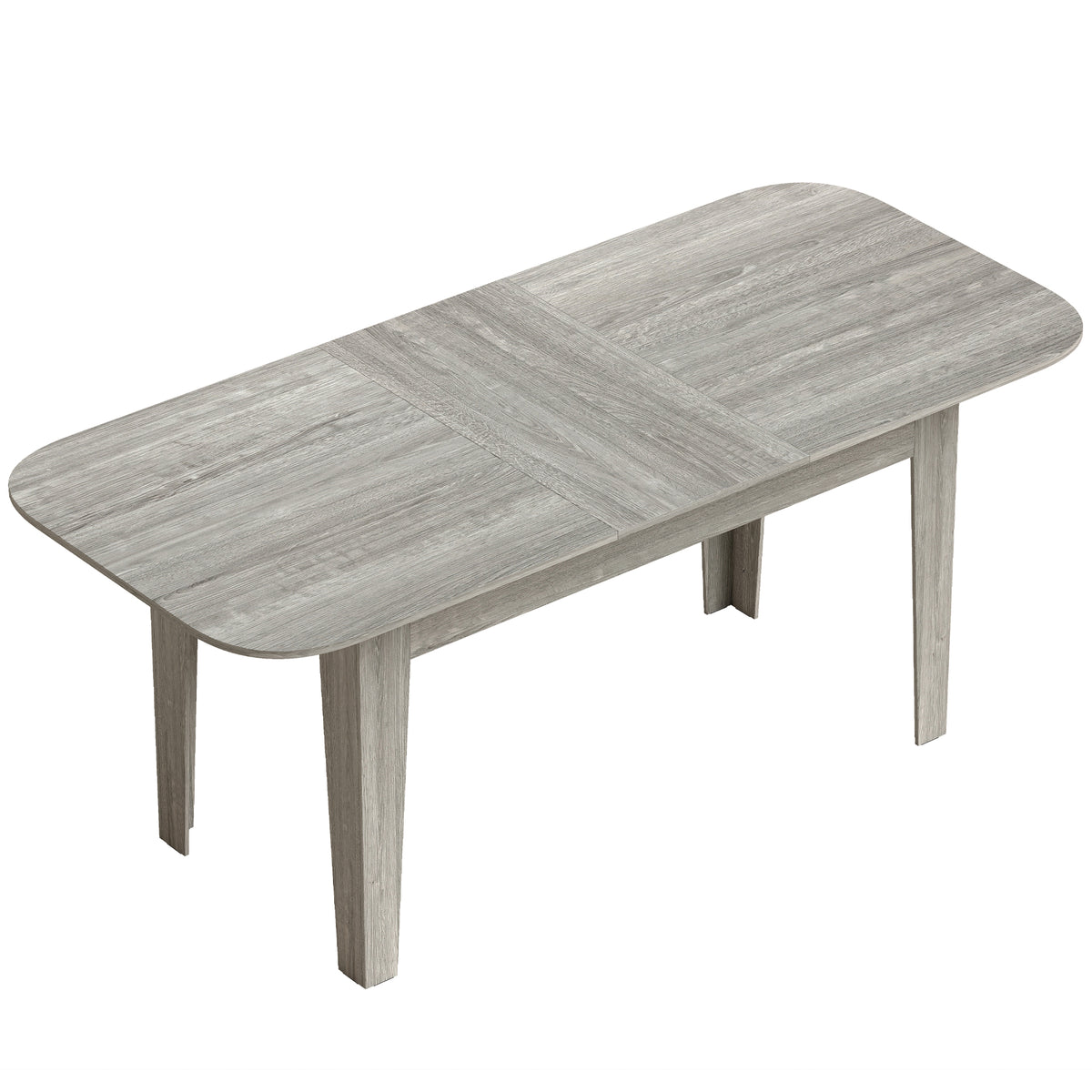 HOMCOM Extendable Oval Dining Table for 4-6, Modern Expandable Kitchen Table, Round Edges, Grey Wood Effect
